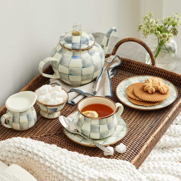 Mackenzie-Childs Sterling Check Little Sugar Bowl NEW - Picture 2 of 2